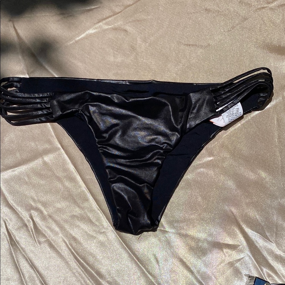 Black Strappy Reversible Bikini Bottom